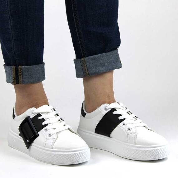 Pantofi sport casual de dama accesorizati cu catarama detasabila LA813-BLACK, Marime (12): 40 - 3- Roveli