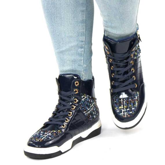 ​Ghete dama lacuite cu talpa cusuta, joasa, pentru tinute casual-sport JD-D72-BLUE, Culoare (12): Albastru, Marime (12): 36 - 2- Roveli