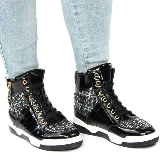 Ghete dama lacuite cu talpa cusuta, joasa, pentru tinute casual-sport JD-D72-BLACK, Culoare (12): Negru, Marime (12): 36 - 3- Roveli