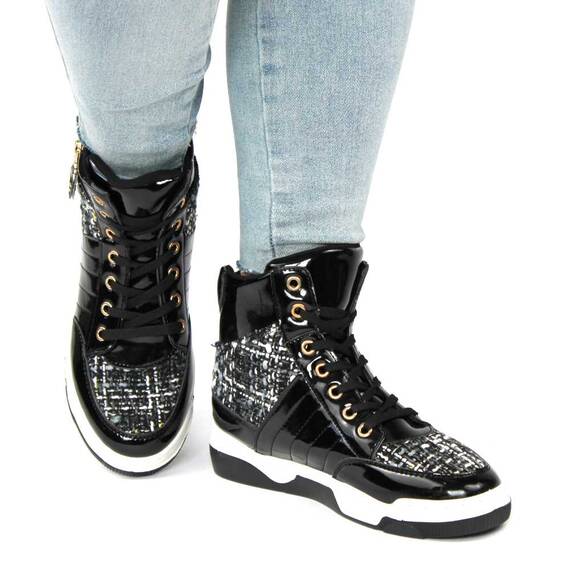 Ghete dama lacuite cu talpa cusuta, joasa, pentru tinute casual-sport JD-D72-BLACK, Culoare (12): Negru, Marime (12): 36 - 4- Roveli