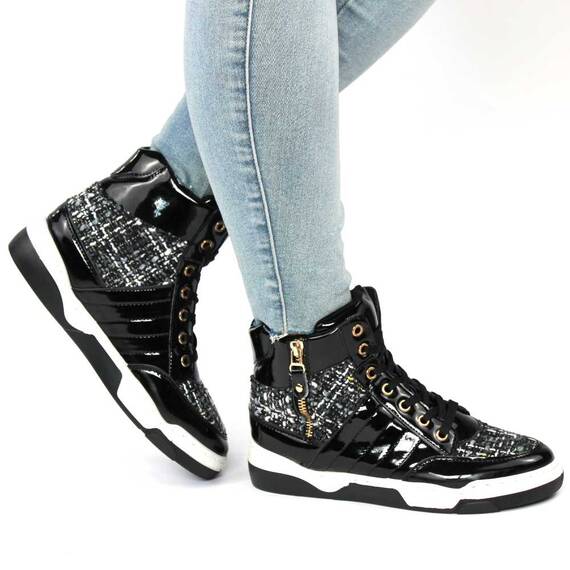 Ghete dama lacuite cu talpa cusuta, joasa, pentru tinute casual-sport JD-D72-BLACK, Culoare (12): Negru, Marime (12): 37 - 5- Roveli