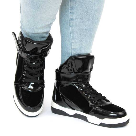​Ghete dama lacuite cu talpa cusuta, joasa, pentru tinute casual-sport JY-D14-BLACK, Culoare (12): Negru, Marime (12): 40 - 4- Roveli