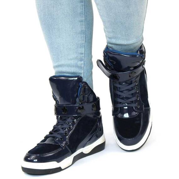 ​Ghete dama lacuite cu talpa cusuta, joasa, pentru tinute casual-sport JY-D14-BLUE, Culoare (12): Albastru, Marime (12): 36 - 2- Roveli