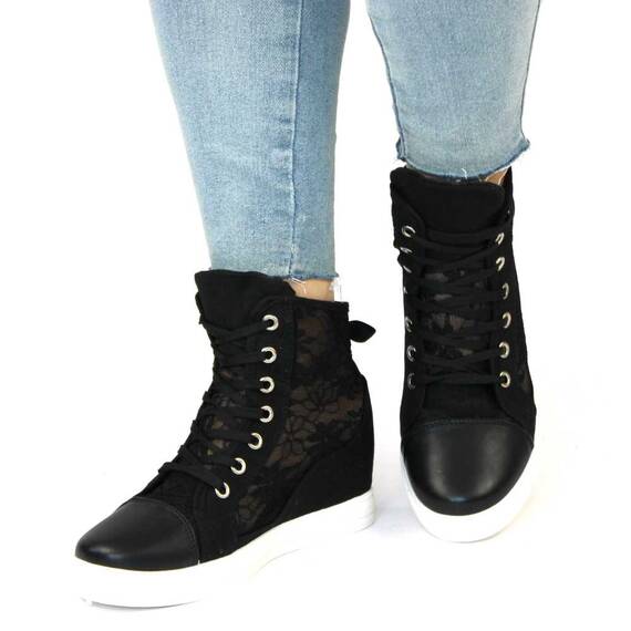 Sneakers dama cu toc ascuns  ABC-13-BLACK, Culoare (12): Negru, Marime (12): 40 - 2- Roveli