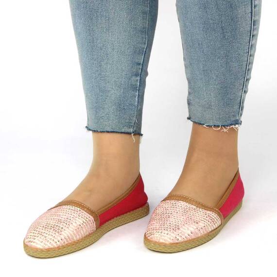 Espadrile de dama comode cu paiete ZJ-20-WATERMELON, Culoare (12): Roz, Bej, Fucsia, Marime (12): 41* - 2- Roveli