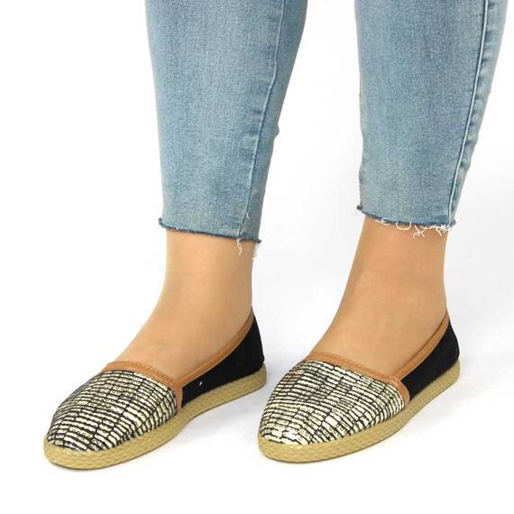 Espadrile de dama comode cu paiete ZJ-20-BLACK, Marime (12): 37* - 2- Roveli
