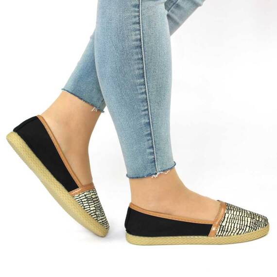 Espadrile de dama comode cu paiete ZJ-20-BLACK, Marime (12): 37* - 5- Roveli
