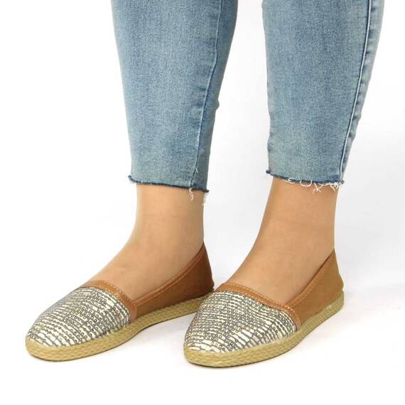 Espadrile de dama comode cu paiete ZJ-20-KAKI, Culoare (12): Kaki, Marime (12): 40* - 2- Roveli