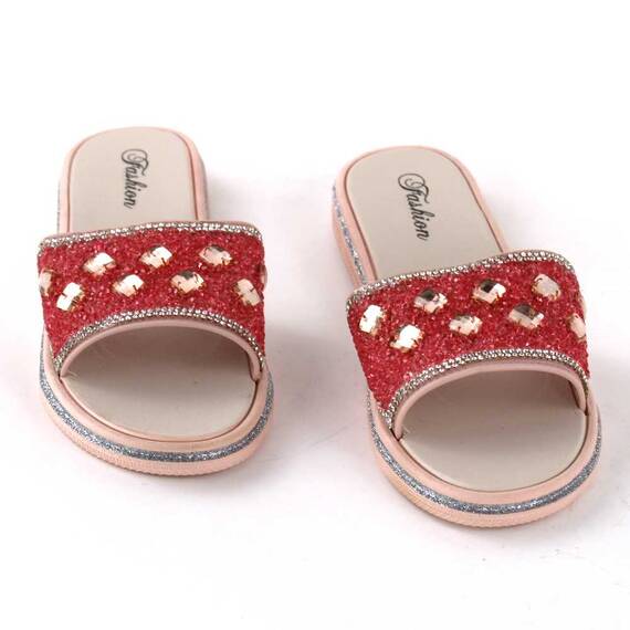 Papuci de dama decorati cu pietre 896-DIAMOND-PINK, Culoare (12): Argintiu, Roz, Marime (12): 40 - 2- Roveli
