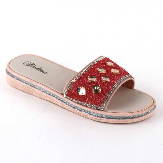 Papuci de dama decorati cu pietre 896-DIAMOND-PINK, Culoare (12): Argintiu, Roz, Marime (12): 38 - 3- Roveli