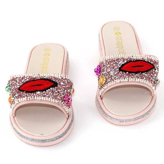 ​Papuci de dama decorati cu pietre 895-LIPS-PINK, Culoare (12): Roz, Marime (12): 41 - 2- Roveli