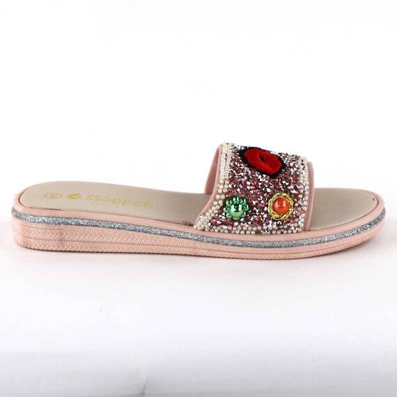 ​Papuci de dama decorati cu pietre 895-LIPS-PINK, Culoare (12): Roz, Marime (12): 37 - 5- Roveli