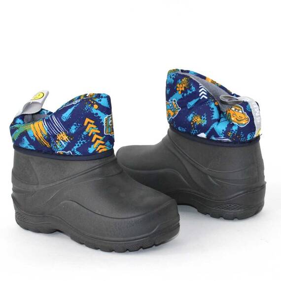 Cizme de copii, captusite,din cauciuc SMILE- GREY, Culoare (12): Multicolor, Gri inchis, Marime (12): 26-27 - 3- Roveli