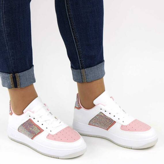 Pantofi sport de dama, decorati cu pietre Z027-PINK, Culoare (12): Alb, Roz, Multicolor, Marime (12): 38 - 2- Roveli