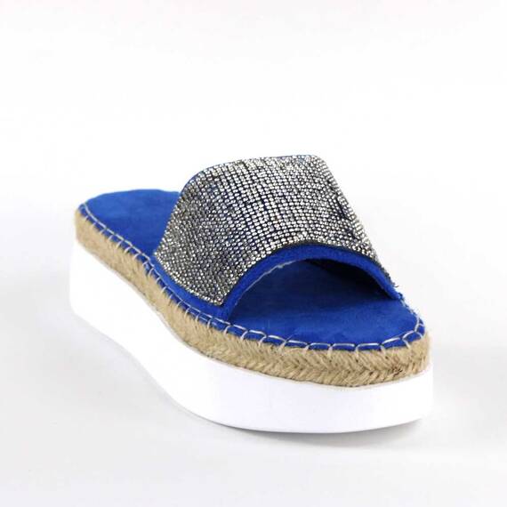 ​Papuci casual de dama, cu talpa groasa, decorati cu pietre WDI-318-NAVY, Culoare (12): Albastru, Marime (12): 40 - 3- Roveli