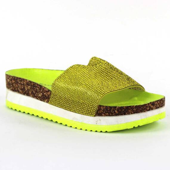 ​Papuci casual de dama cu aplicatii de pietre 00116-YELLOW, Culoare (12): Galben, Marime (12): 41 - 3- Roveli