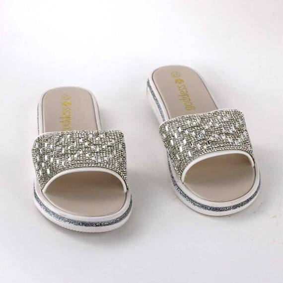 Papuci de dama decorati cu pietre 870-MOTIV-SILVER, Culoare (12): Argintiu, Marime (12): 40 - 2- Roveli