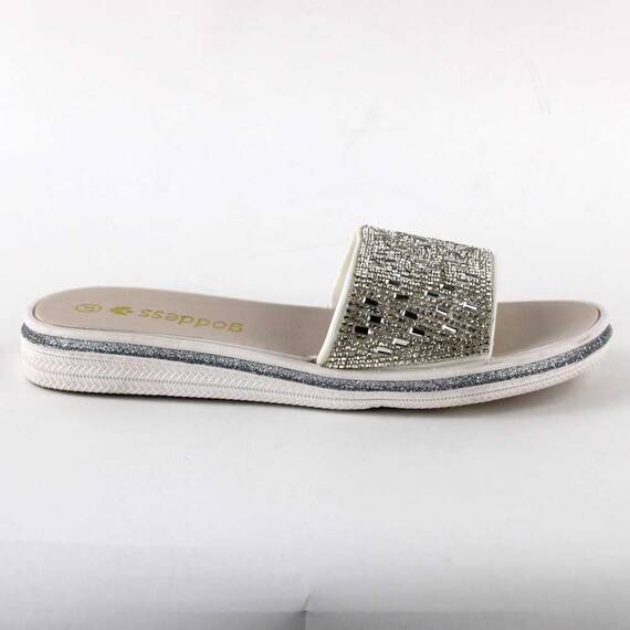 Papuci de dama decorati cu pietre 870-MOTIV-SILVER, Culoare (12): Argintiu, Marime (12): 40 - 5- Roveli