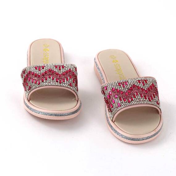 ​Papuci de dama decorati cu pietre 870-MOTIV-PINK, Culoare (12): Argintiu, Roz, Marime (12): 36 - 2- Roveli