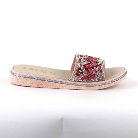 ​Papuci de dama decorati cu pietre 870-MOTIV-PINK, Culoare (12): Argintiu, Roz, Marime (12): 38 - 5- Roveli