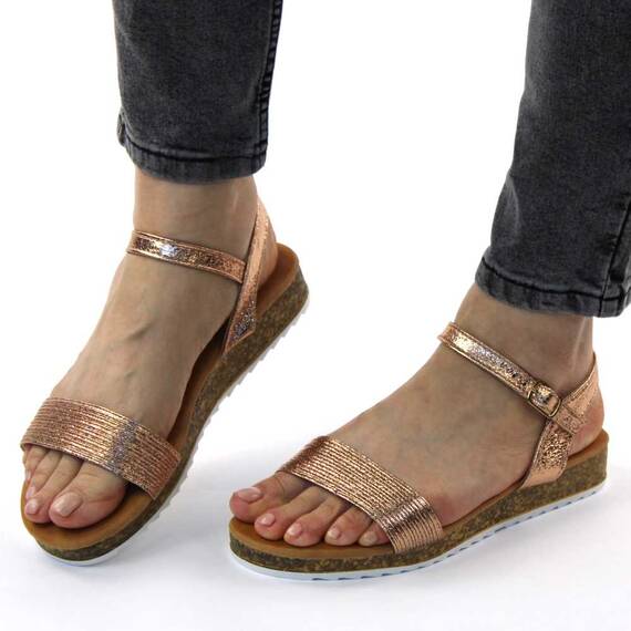 Sandale de dama, cu talpa joasa BJ511-CHAMPAGNE, Culoare (12): Champagne, Marime (12): 40 - 4- Roveli