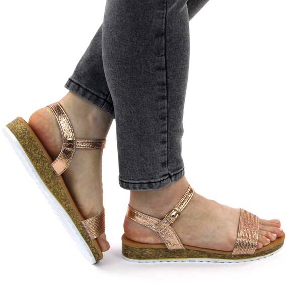 Sandale de dama, cu talpa joasa BJ511-CHAMPAGNE, Culoare (12): Champagne, Marime (12): 37 - 3- Roveli