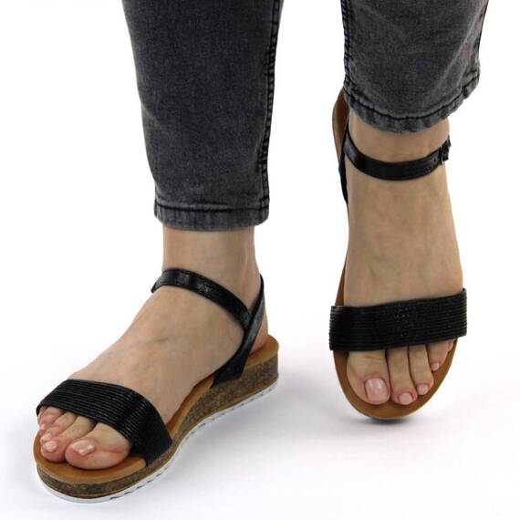 ​Sandale de dama, cu talpa joasa BJ511-BLACK, Culoare (12): Negru, Marime (12): 38 - 4- Roveli