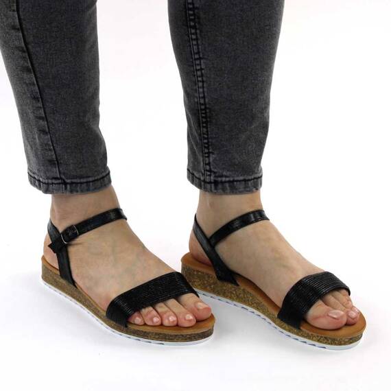​Sandale de dama, cu talpa joasa BJ511-BLACK, Culoare (12): Negru, Marime (12): 38 - 5- Roveli