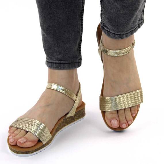 ​Sandale de dama, cu talpa joasa BJ511-GOLD, Culoare (12): Auriu, Marime (12): 39 - 3- Roveli