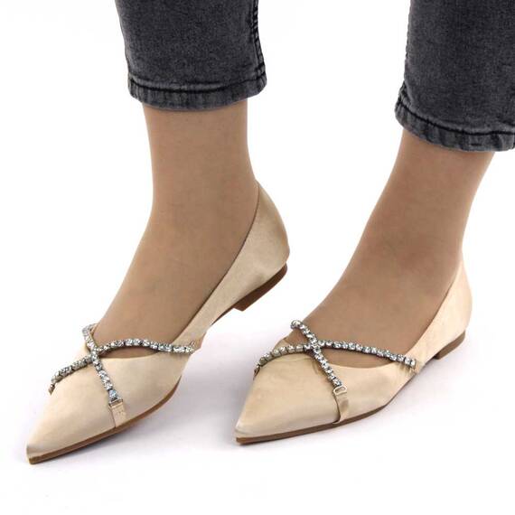 Balerini de dama, eleganti, cu varful ascutit AB111-CHAMPAGNE, Culoare (12): Champagne, Marime (12): 36** - 3- Roveli