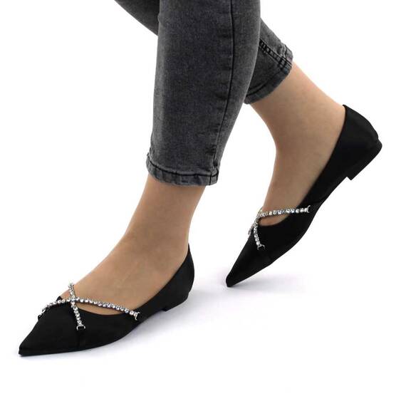 Balerini de dama, eleganti, cu varful ascutit AB111-BLACK, Culoare (12): Negru, Marime (12): 37** - 2- Roveli