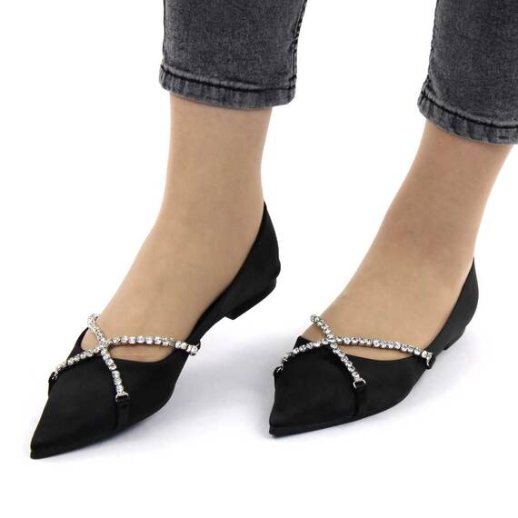 Balerini de dama, eleganti, cu varful ascutit AB111-BLACK, Culoare (12): Negru, Marime (12): 37** - 3- Roveli