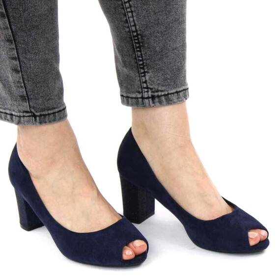 Pantofi de dama, eleganti, decupati in varf, cu toc decorat cu glitter H32-DK.BLUE, Culoare (12): Bleumarin, Marime (12): 38 - 5- Roveli