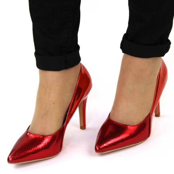 Pantofi de dama, rosii, stiletto cu toc inalt si subtire 3218-RED, Culoare (12): Rosu, Marime (12): 36* - 2- Roveli