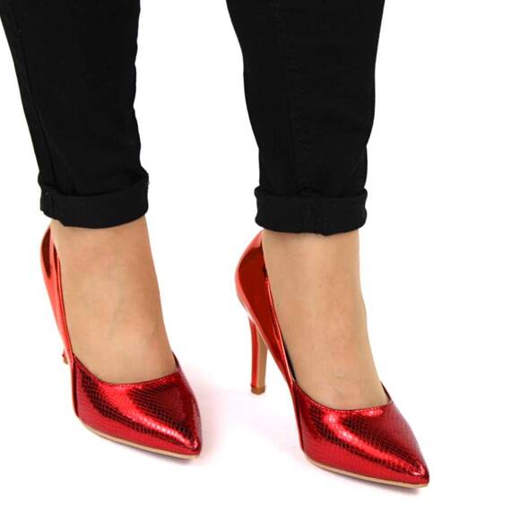 Pantofi de dama, rosii, stiletto cu toc inalt si subtire 3218-RED, Culoare (12): Rosu, Marime (12): 36* - 4- Roveli