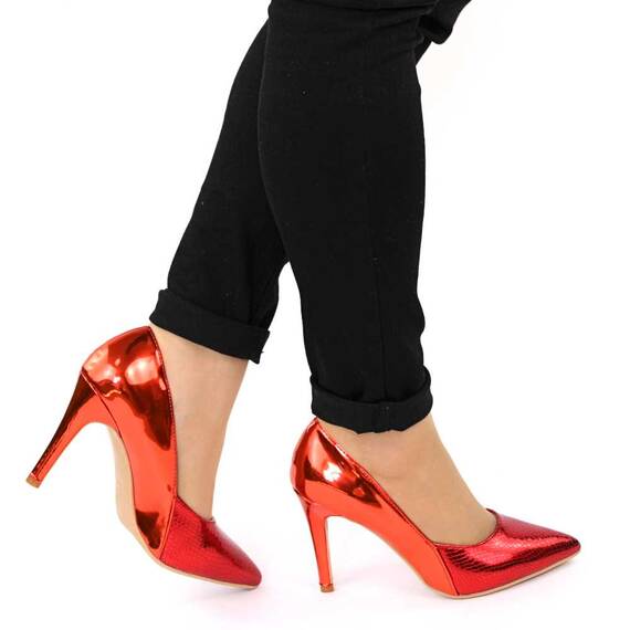 Pantofi de dama, rosii, stiletto cu toc inalt si subtire 3218-RED, Culoare (12): Rosu, Marime (12): 36* - 3- Roveli