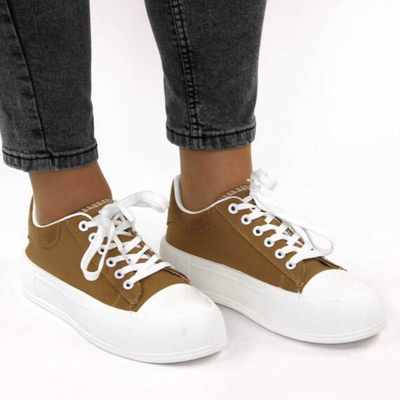 Sneakers de dama, cu talpa usoara si comoda D2109M-CAMEL, Culoare (12): Alb, Camel, Marime (12): 37** - 4- Roveli