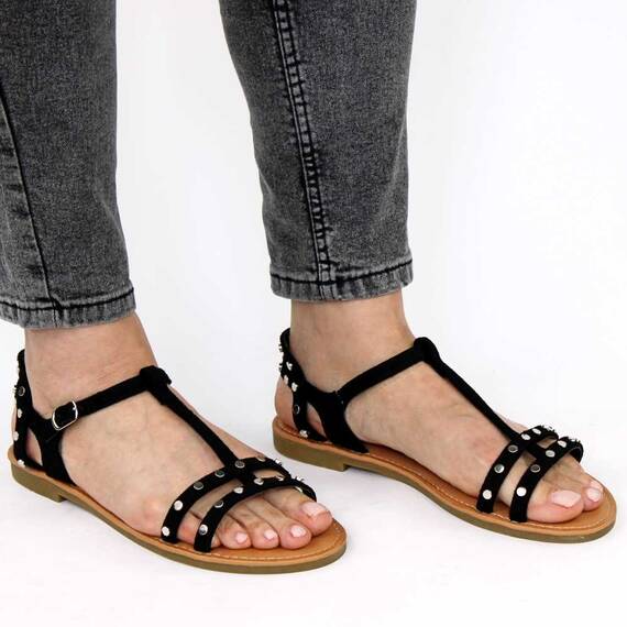 Sandale casual de dama, cu tinte aplicate, comode si usoare W31-10-BLACK, Culoare (12): Negru, Marime (12): 37** - 2- Roveli