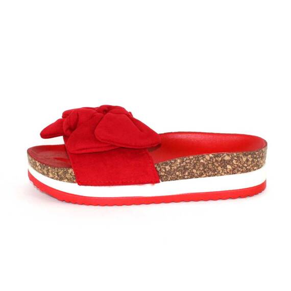​Papuci casual de dama cu funde aplicate00115-RED, Culoare (12): Rosu, Marime (12): 41 - 3- Roveli