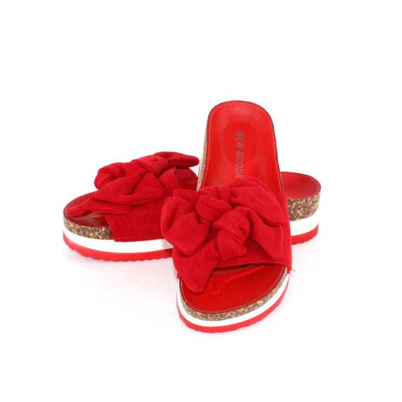 ​Papuci casual de dama cu funde aplicate00115-RED, Culoare (12): Rosu, Marime (12): 41 - 4- Roveli