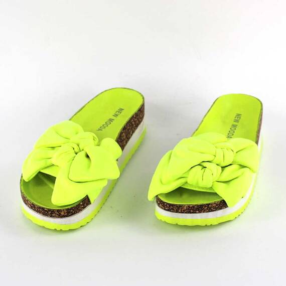 ​Papuci casual de dama cu funde aplicate00115-YELLOW, Culoare (12): Galben, Marime (12): 41 - 2- Roveli