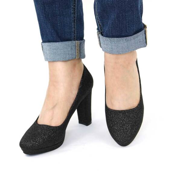 Pantofi eleganti de dama, cu platforma si toc inalt CD1-1-BLACK, Culoare (12): Negru, Marime (12): 35 - 2- Roveli