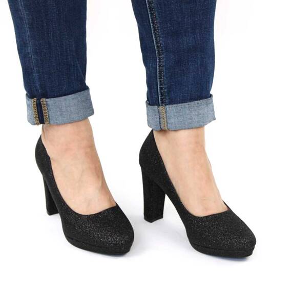 Pantofi eleganti de dama, cu platforma si toc inalt CD1-1-BLACK, Culoare (12): Negru, Marime (12): 35 - 4- Roveli