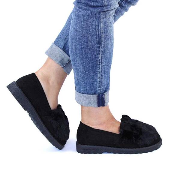 ​Pantofi de dama decorati cu blanita 1617-22-BLACK, Culoare (12): Negru, Marime (12): 39 - 5- Roveli