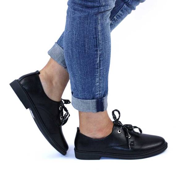 Pantofi de dama, cu talpa joasa AOS-5-P-BLACK, Culoare (12): Negru, Marime (12): 38** - 4- Roveli