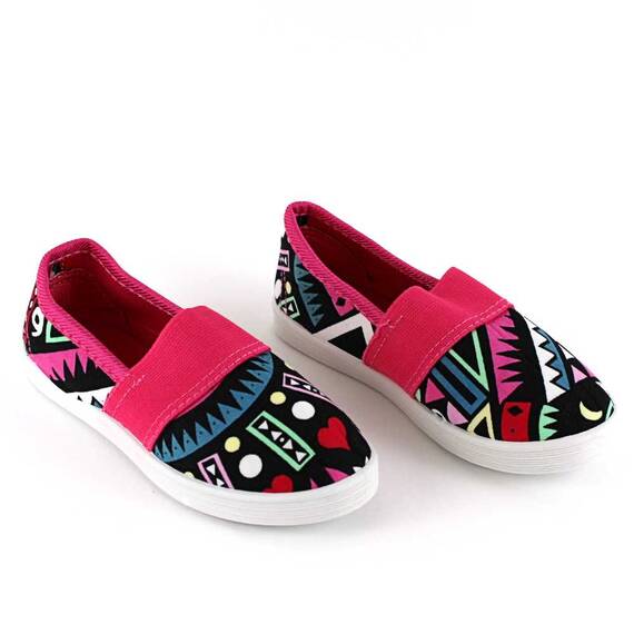 Espadrile de copii, cu imprimeu geometric colorat F-216-FUXIA, Culoare (12): Fucsia, Marime (12): 28 - 3- Roveli