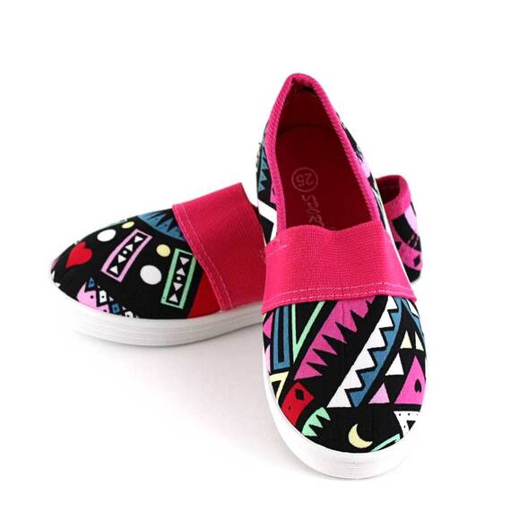 Espadrile de copii, cu imprimeu geometric colorat F-216-FUXIA, Culoare (12): Fucsia, Marime (12): 29 - 5- Roveli