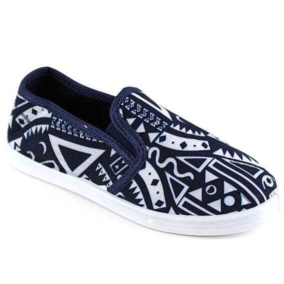 Espadrile de copii, cu imprimeu geometric colorat F-176-NAVY, Culoare (12): Albastru, Marime (12): 34 - 2- Roveli