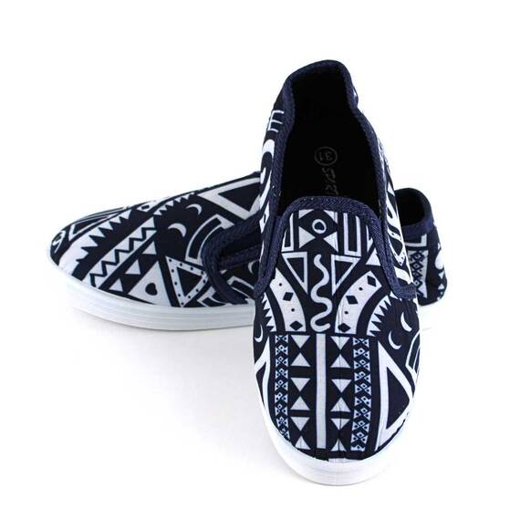 Espadrile de copii, cu imprimeu geometric colorat F-176-NAVY, Culoare (12): Albastru, Marime (12): 34 - 3- Roveli