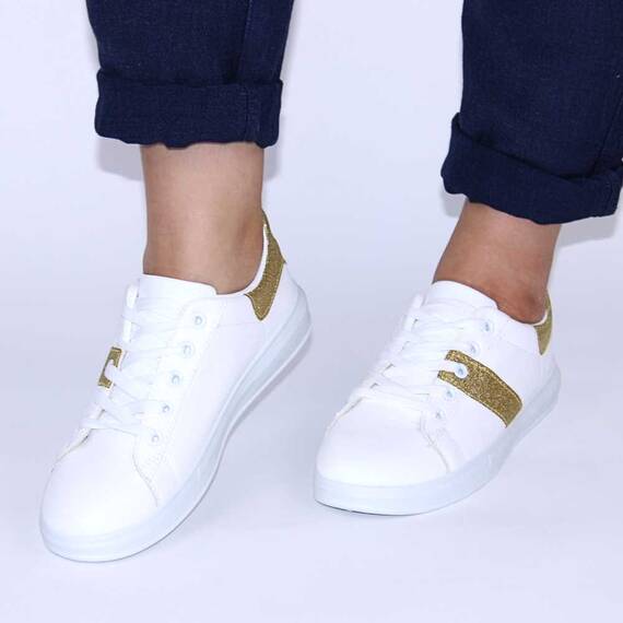 ​Pantofi casual de dama, confortabili si usori LB8836-WHITE/GOLD, Culoare (12): Auriu, Marime (12): 36* - 2- Roveli